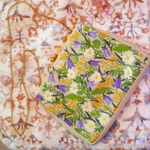 Vintage Meisel & Fischer of Los Angeles Needlepoint Tapestry Purse